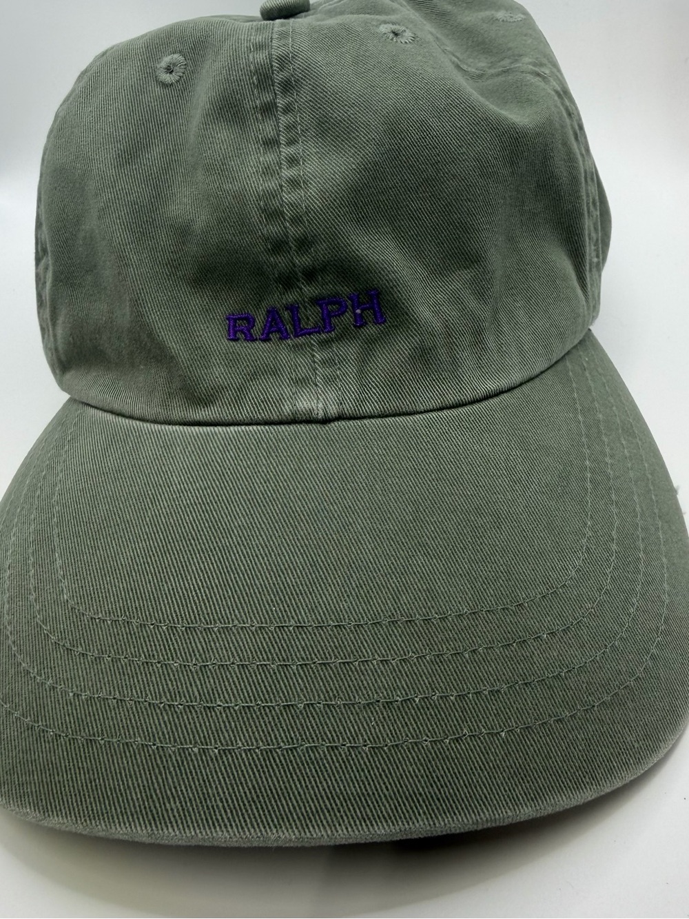 Ralph Lauren Green Cotton Baseball Cap with Red Logo